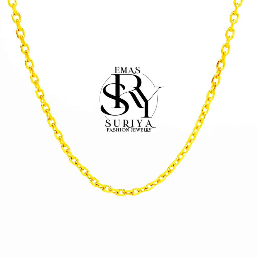Emas Suriya Necklaces Rantai Leher Sauh Labuh 70 CM Emas Sadur 24K Emas ...