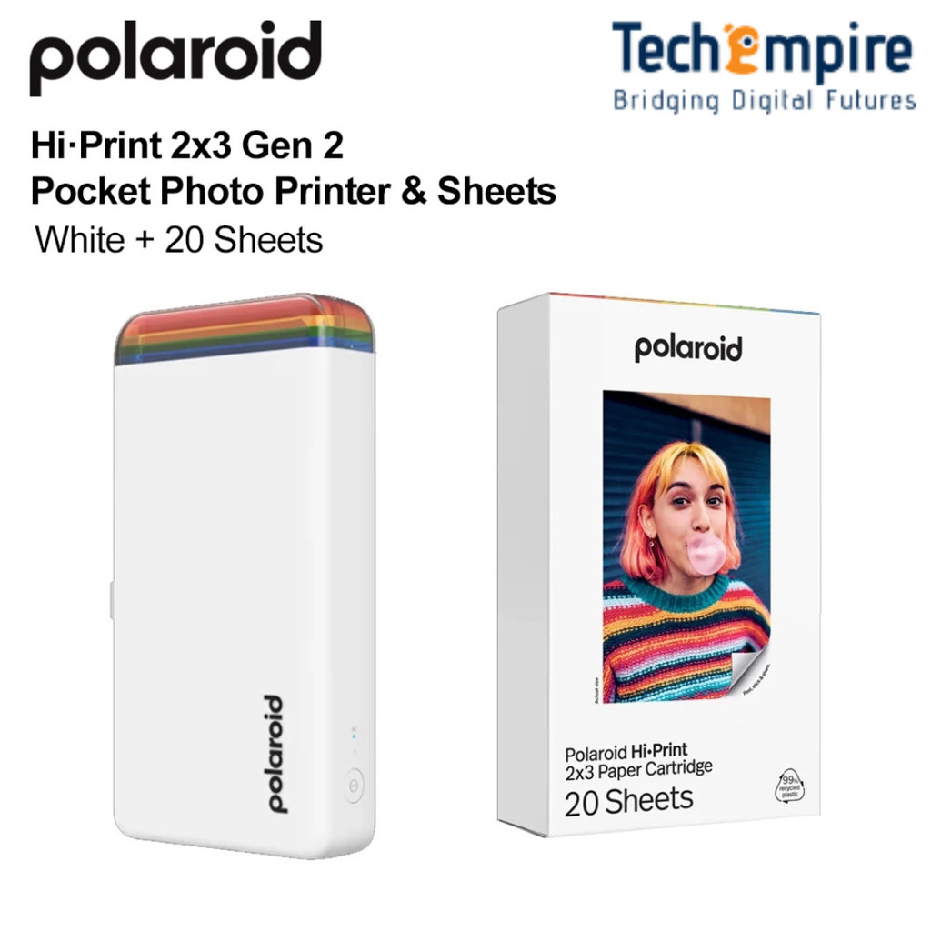 Polaroid Hi-Print 2X3 Pocket Photo Printer Generation 2White 009128 ...