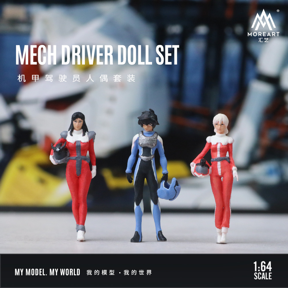 MoreArt 1:64 Mech Pilot Action Figure Set Simulating Resin Decoration ...