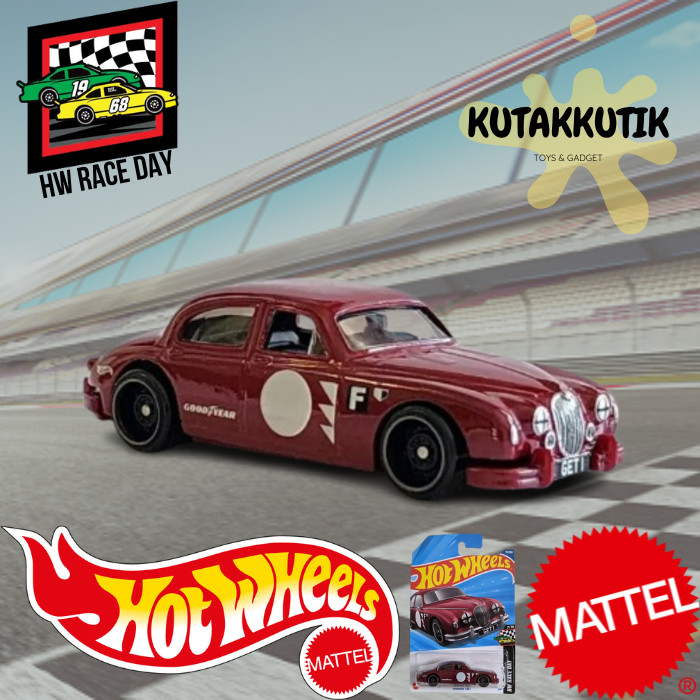 MERAH Hotwheels Classic Racing Car Jaguar MK1 Red Goodyear Lot C 2025 ...