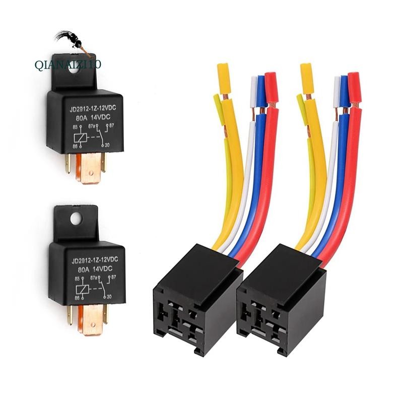 Car Relay with Harness, 5Pin 80A Relay On/Off Normally Open SPDT Relay ...