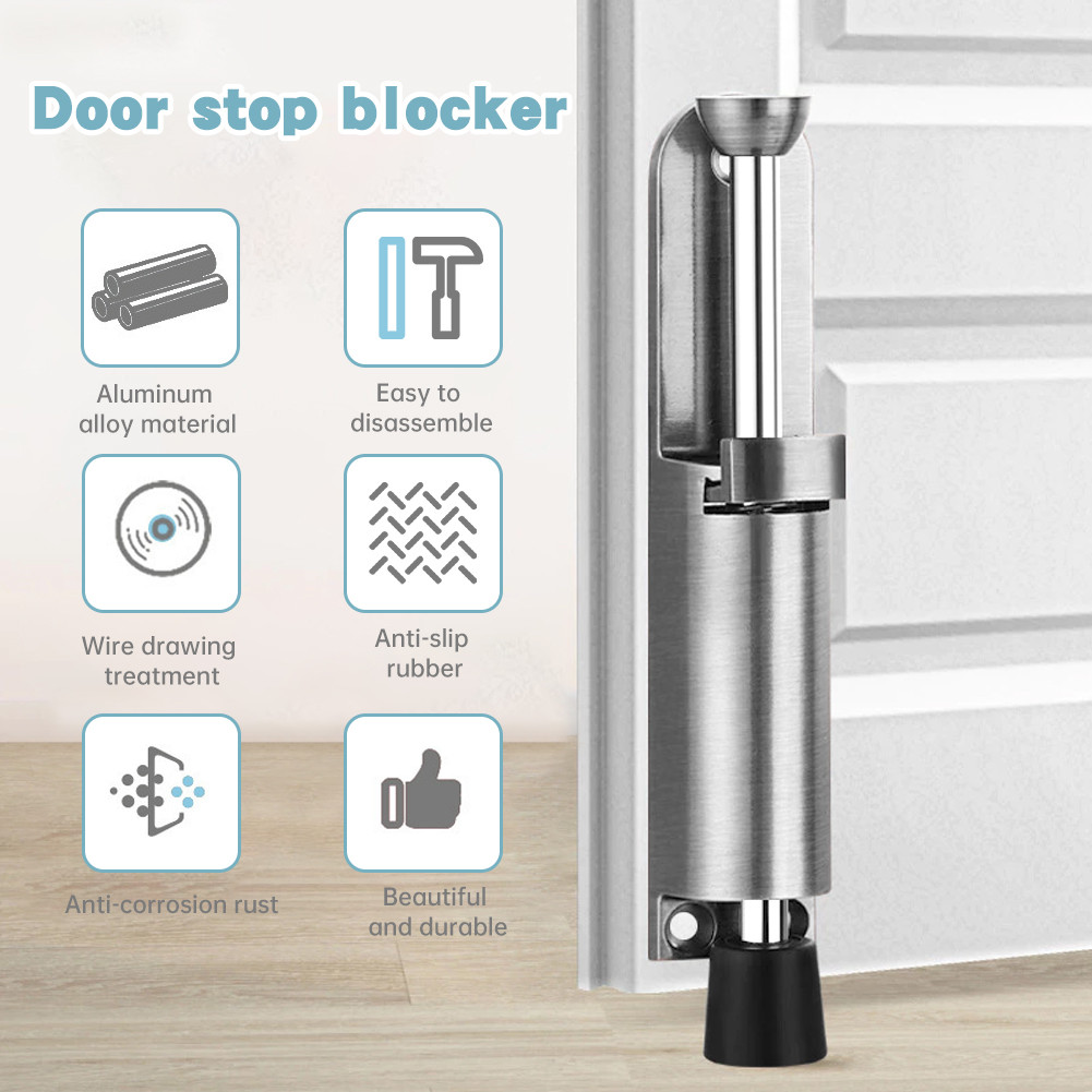 Kickdown Door Stop Zinc Alloy Easy Step Door Stopper Heavy Duty Rubber ...