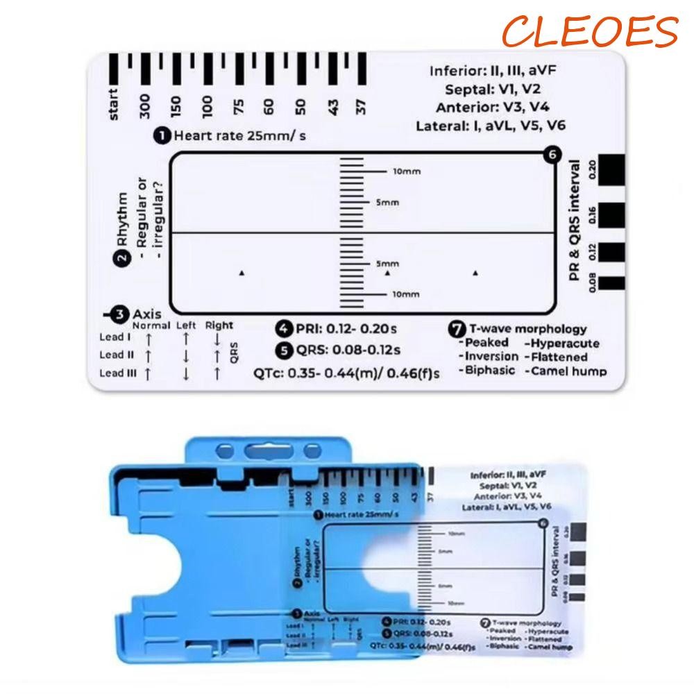 CLEOES Ecg/Ekg Reference Guide, with Protective Sheath Portable Pocket ...