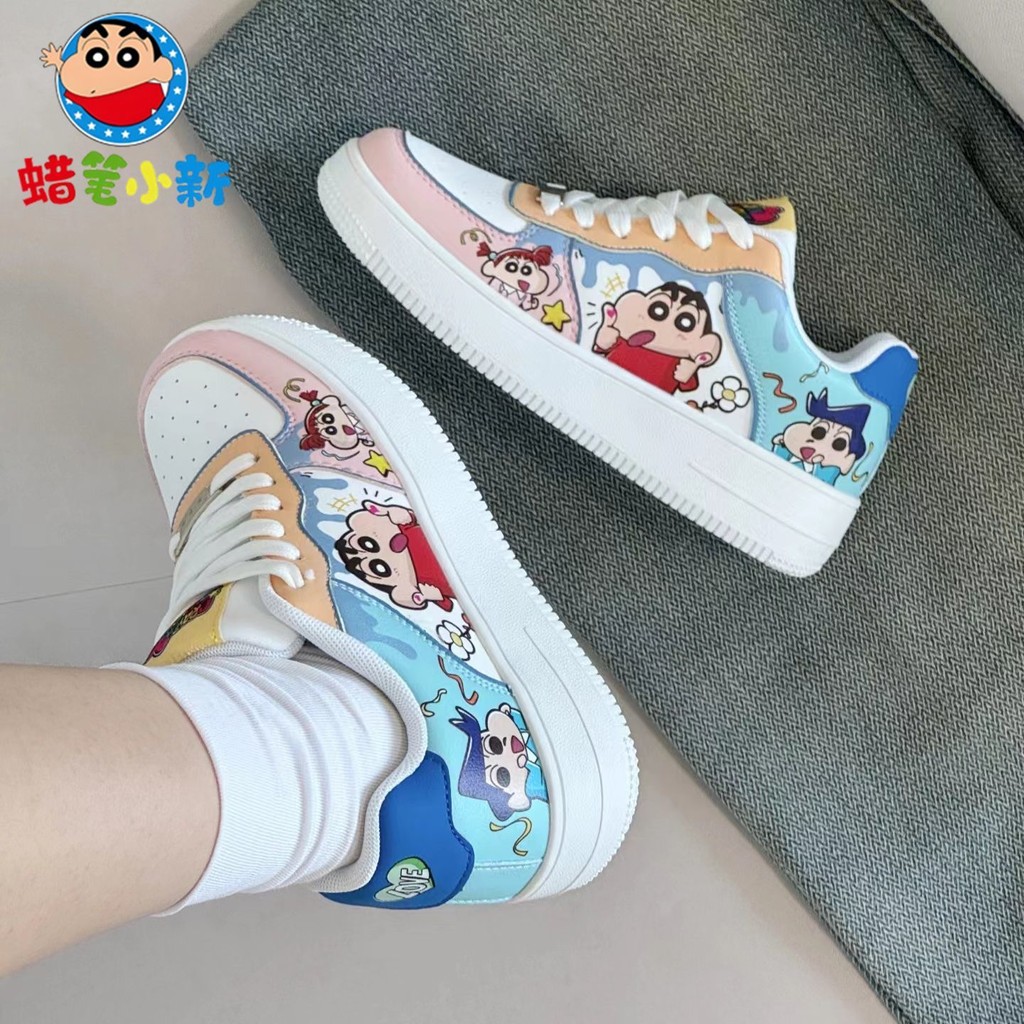 Crayon Shin-Chan Limited Anime Men's Shoes Cartoon Graffiti High-Value ...