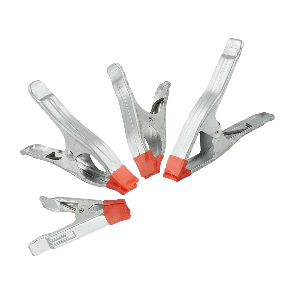 4pcs Metal Heavy Duty Spring Clamps Rubber Tips Tool Clips Grip Holder ...