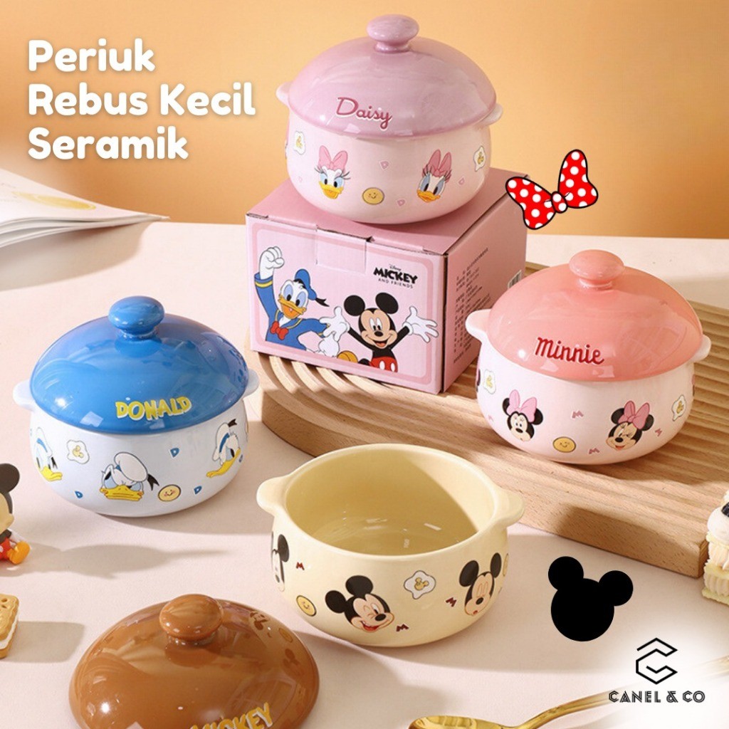 Disney Minnie Mickey Pooh Lotso Small cute Stew Pot Ceramic Bowl kids ...