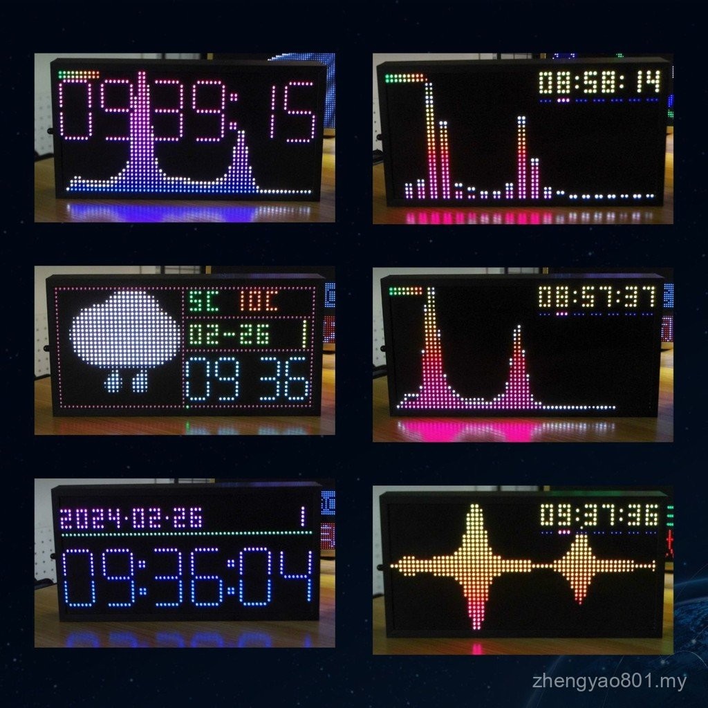 LED Music Score Screen Network Clock Pickup Light Pixel Screen Desktop ...