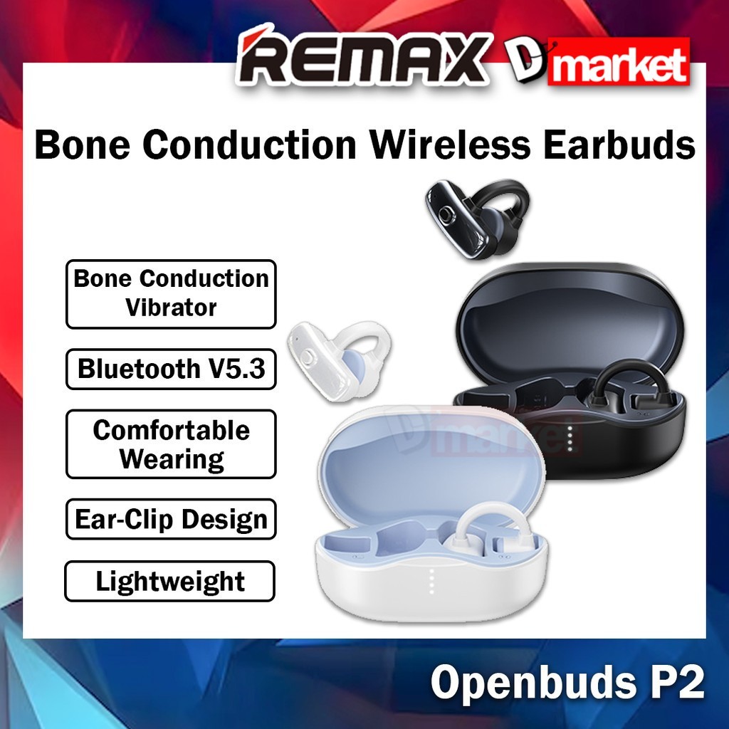 Remax Openbuds P2 Wireless Earbuds Clip-On Bone Air Conduction Ear Hook ...