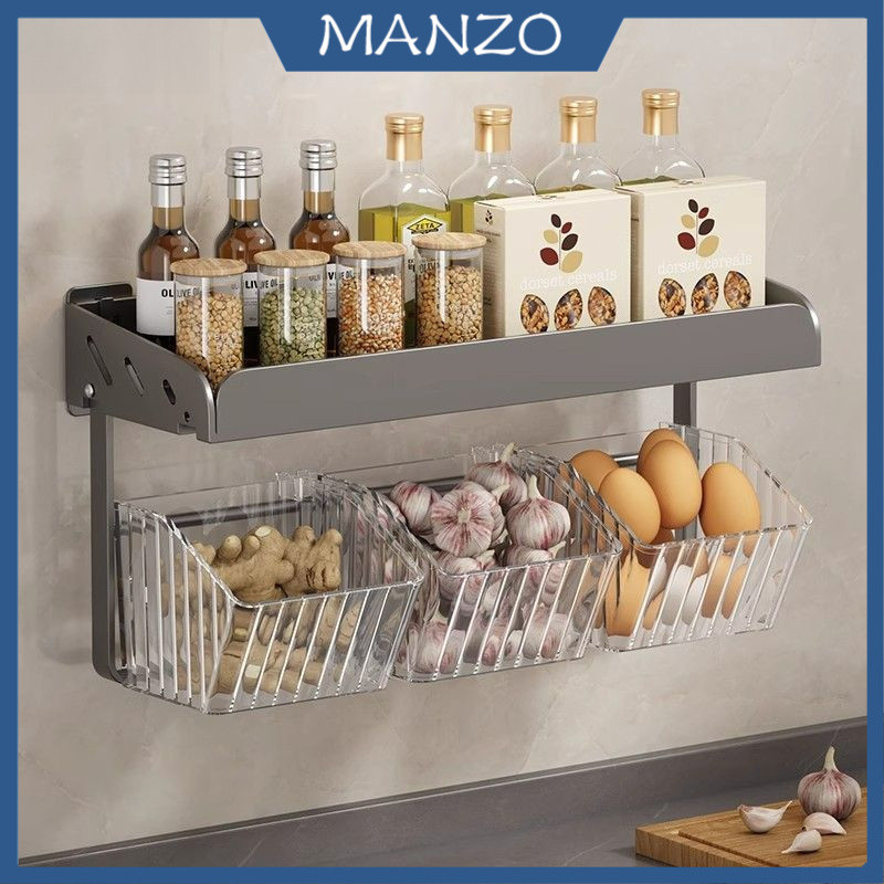 Multifunction Kitchen Organizer Wall Mounted Onion Ginger Garlic ...