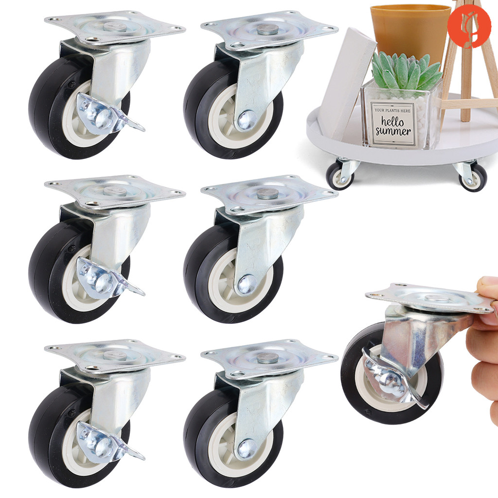 Caster Wheels, 2inch Casters Set Of 8 Heavy Duty, Two-Wheeled