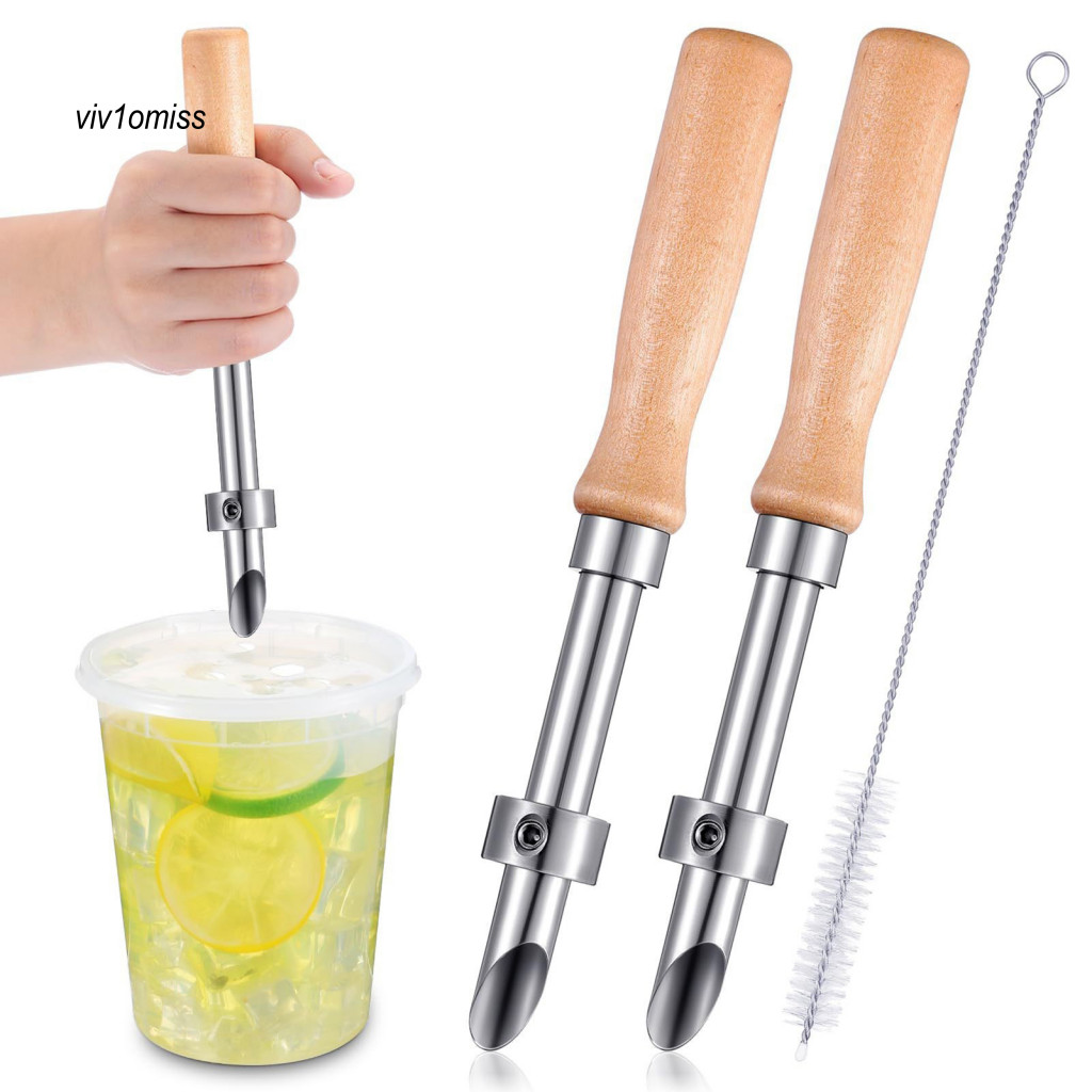 VM_ Stainless Steel Straw Hole Puncher Adjustable Collar Straw Puncher ...