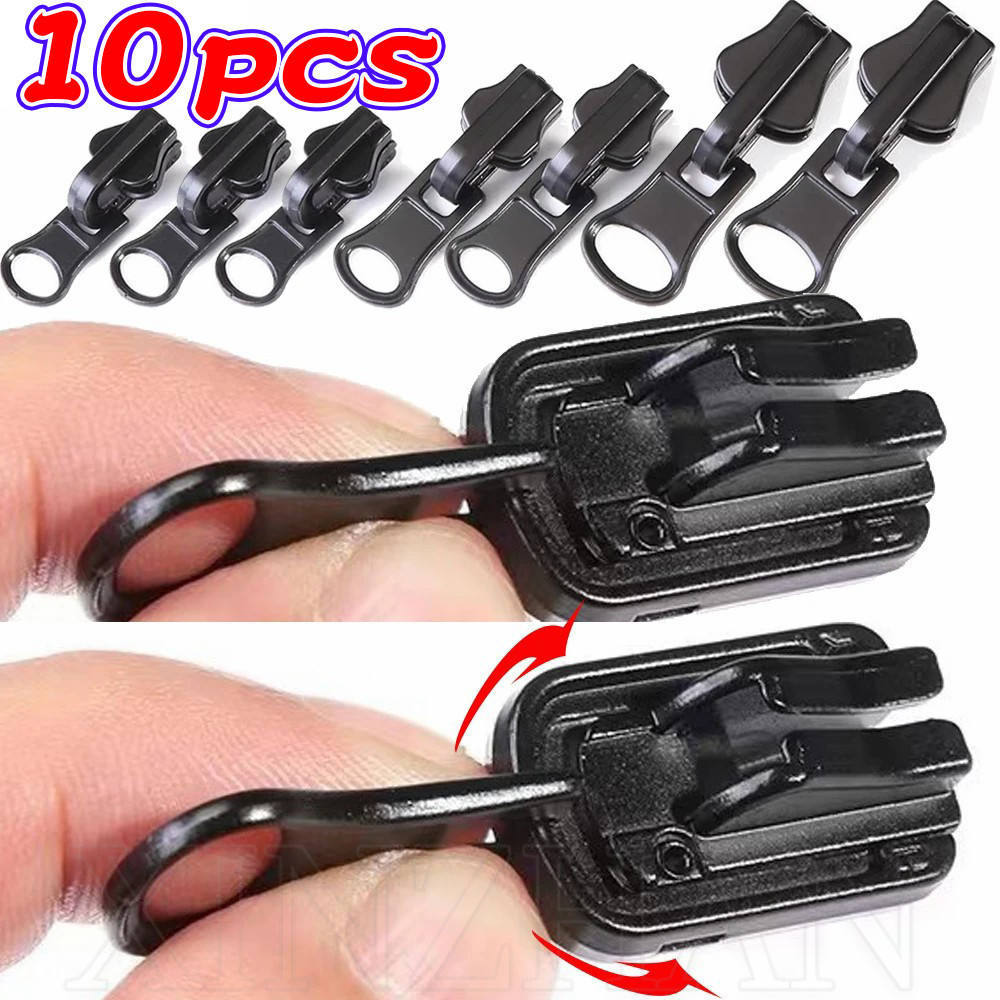 2/4/6/10Pcs Metal Zipper Heads Replacement - Double Sided Rotating Rail ...