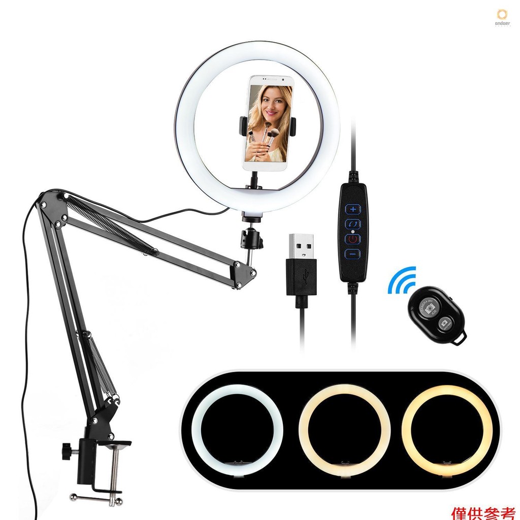 10 Inch Mini LED Ring Light Photography Fill-in Light 3 Lighting Modes ...