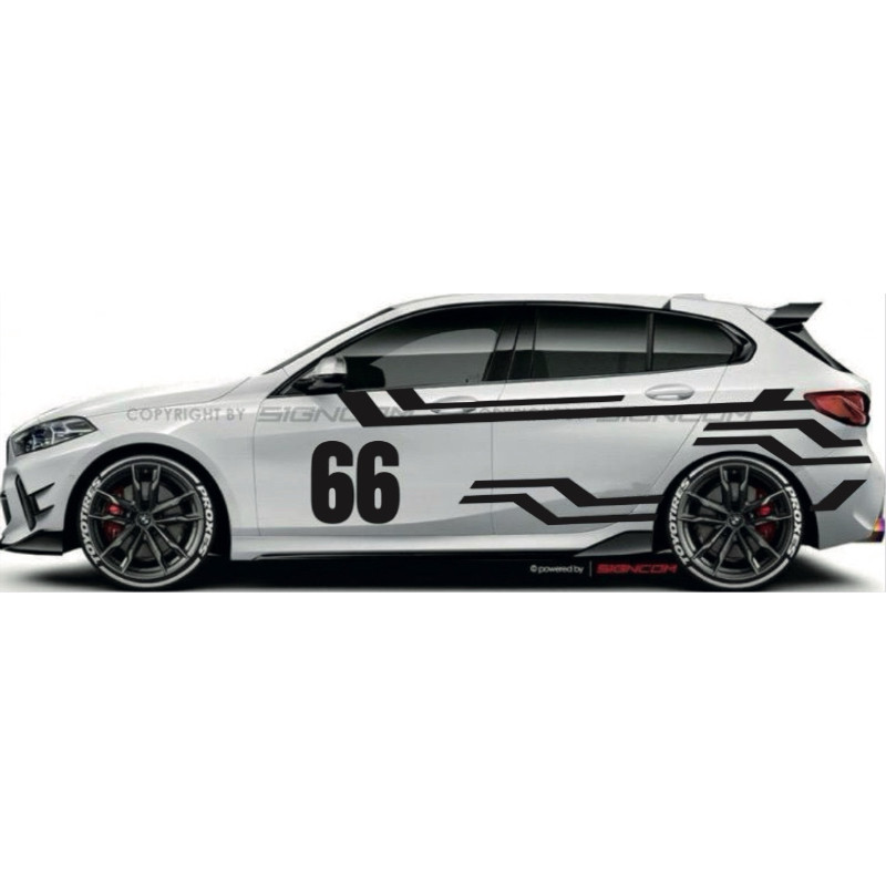 K807# Custom NUMBER Car body Stripes Vinyl Decal Stickers | Shopee Malaysia