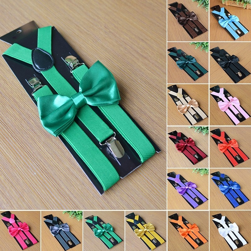 Rainbow Bow Tie & Suspender Set – Men’s Combo Party Accessory