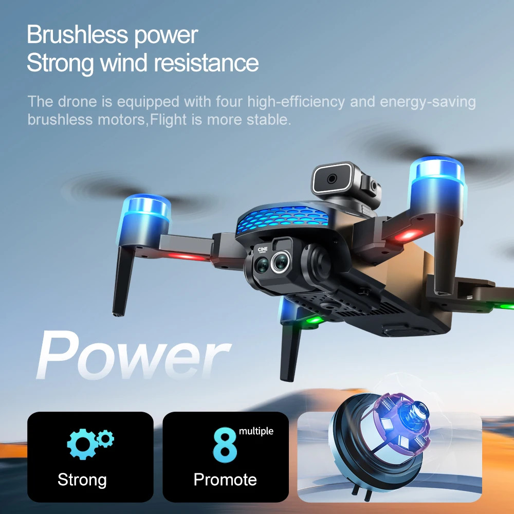 With Screen RC New M6 Drone HD Dual Camera Brushless Drone Power ...