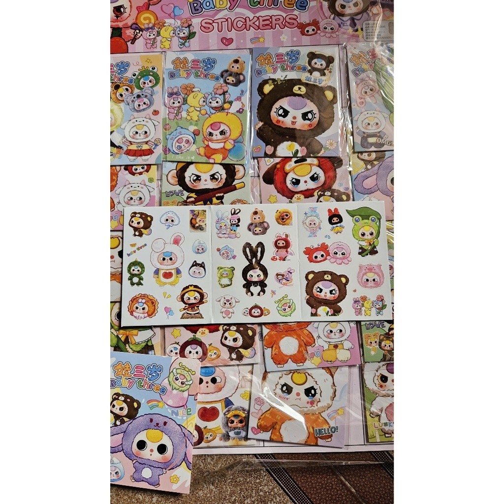 Blister of 60 Baby Three Hot Stickers Extremely beautiful Baby Three ...