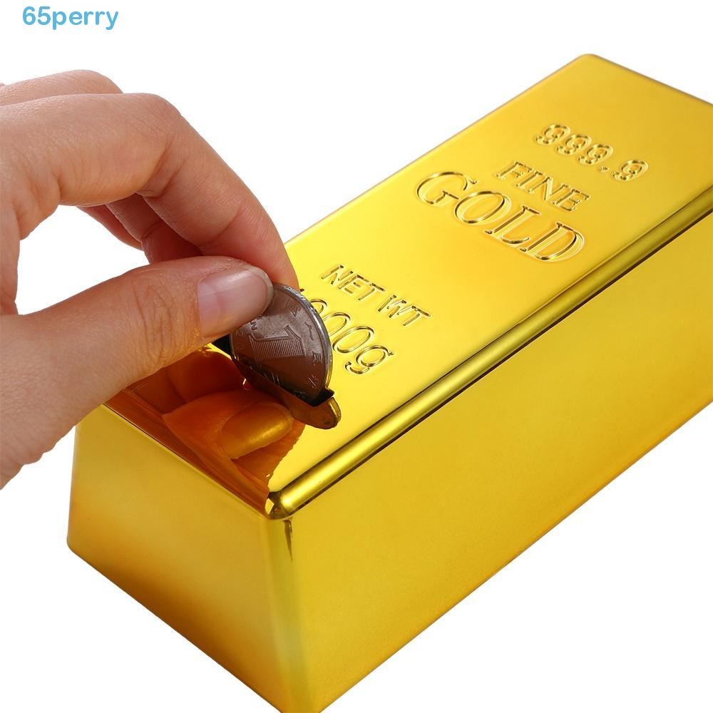 PERRY Piggy Bank Creative Plastic Bullion Prop Gold Brick Gold Bullion ...