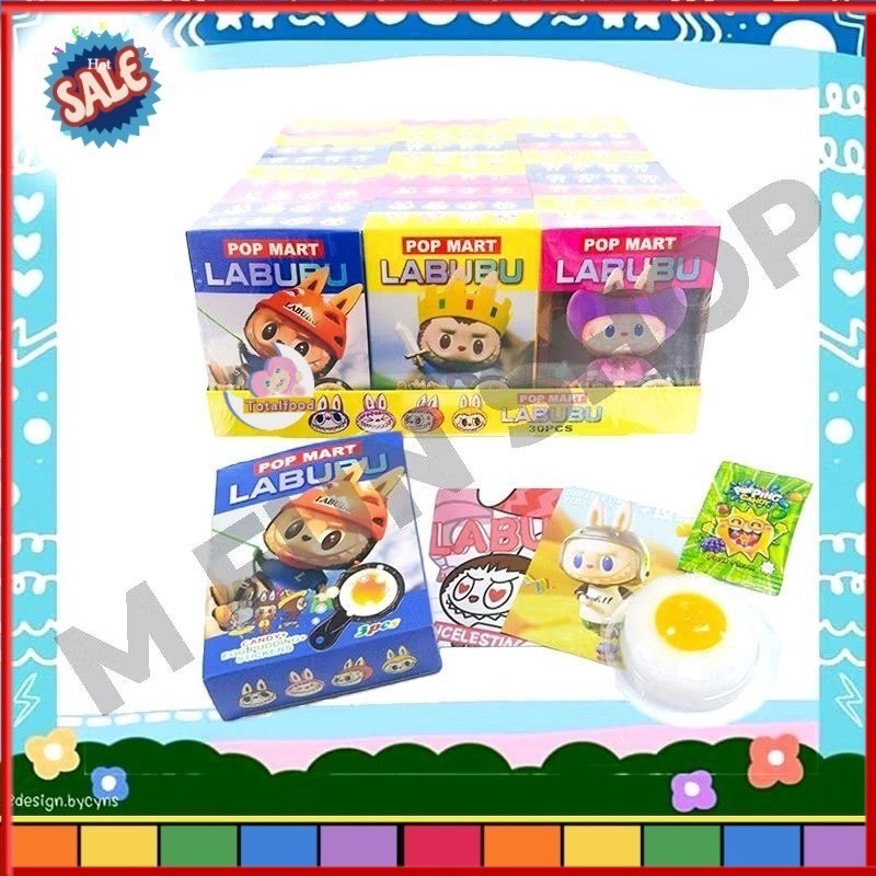 30pcs Pop Mart Labubu box (candy / pudding / sticker) | Shopee Malaysia