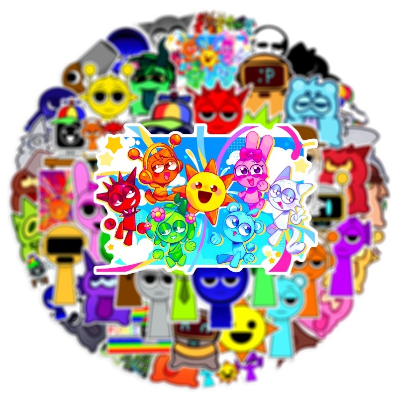 55pcs Incredibox Sprunki Toy Game Stickers Waterproof Music Game ...