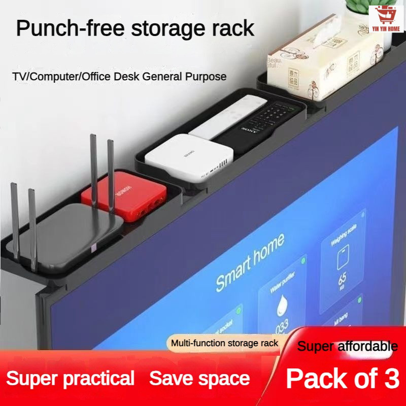 TV set-top box shelf Router remote control box bracket Hole-free ...