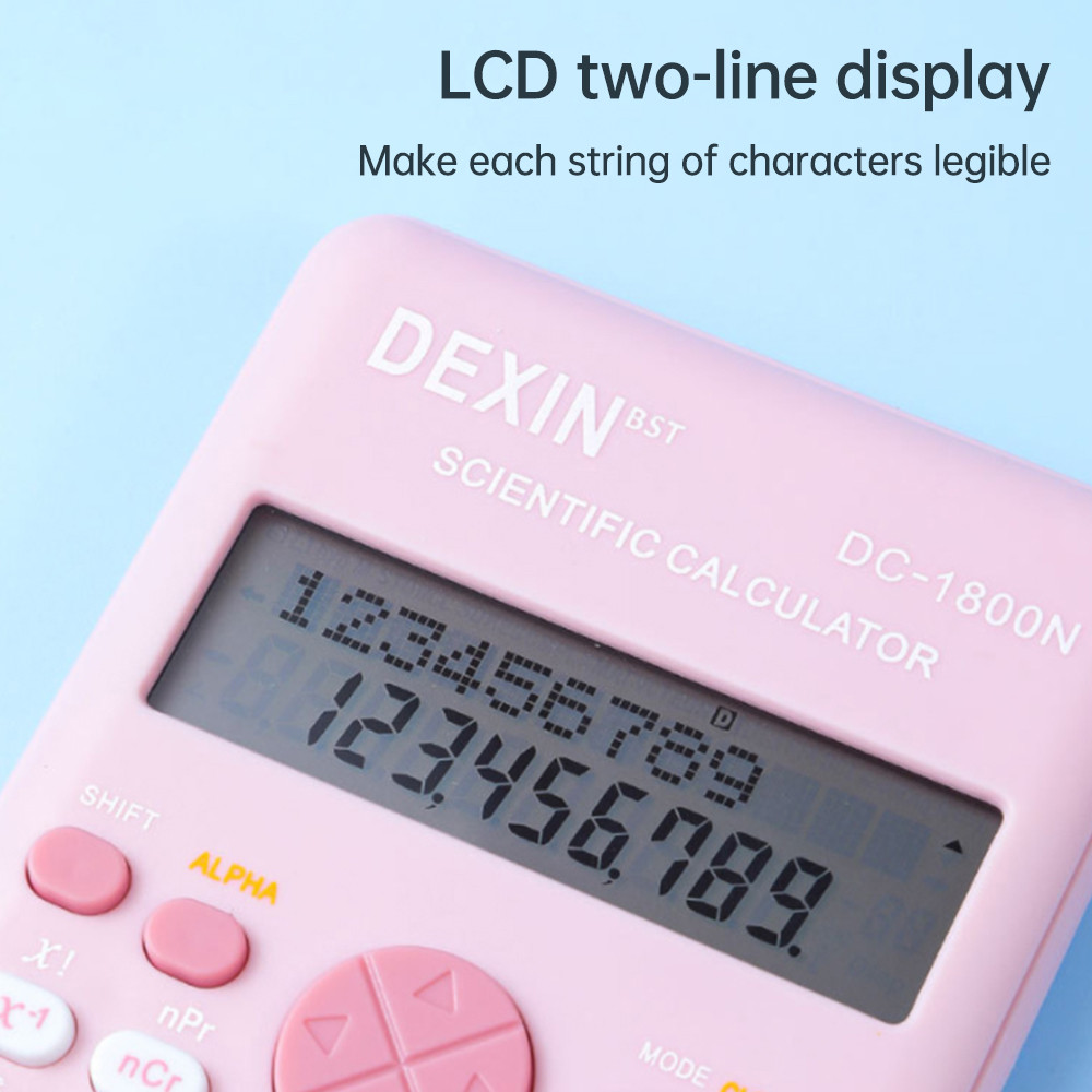 Dc-1800n 10-Bit 2-Line Large Screen Scientific Calculator 240 Types ...