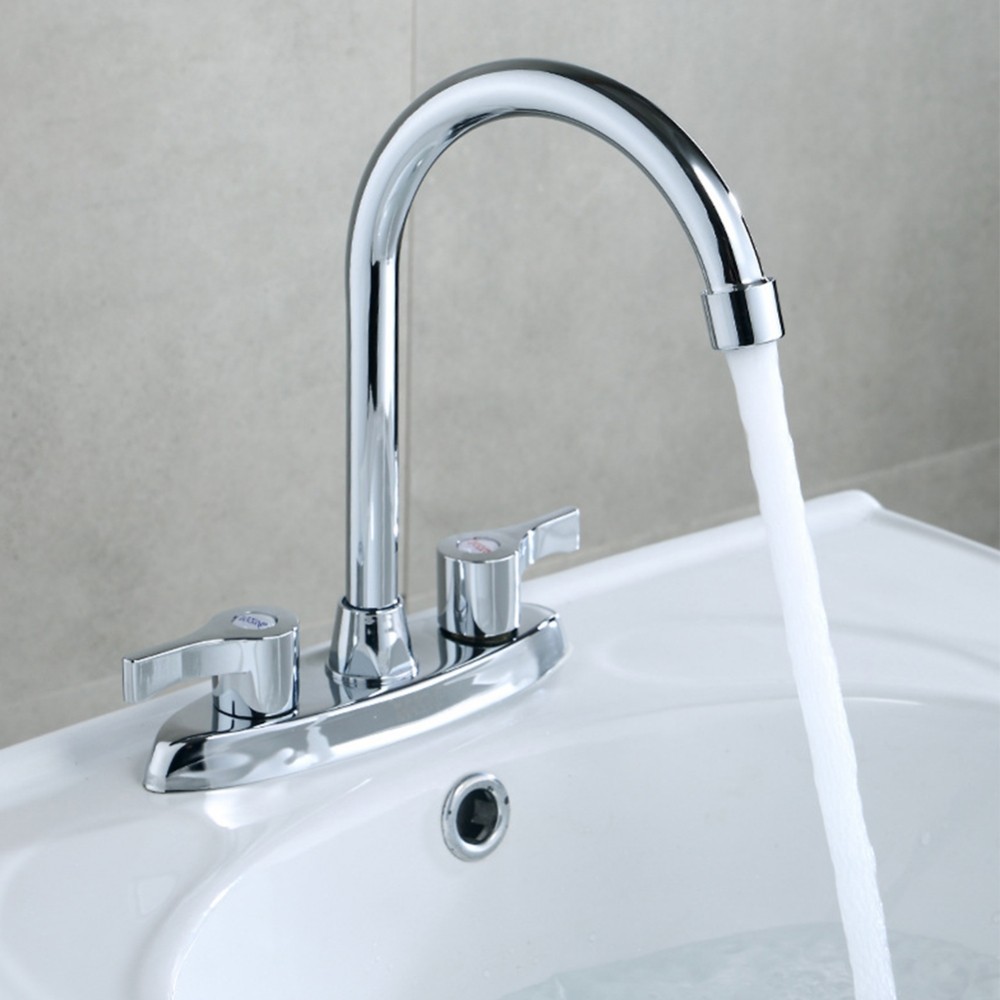 Contemporary Double Handle Kitchen Faucet for Vanity Basins and Wash ...