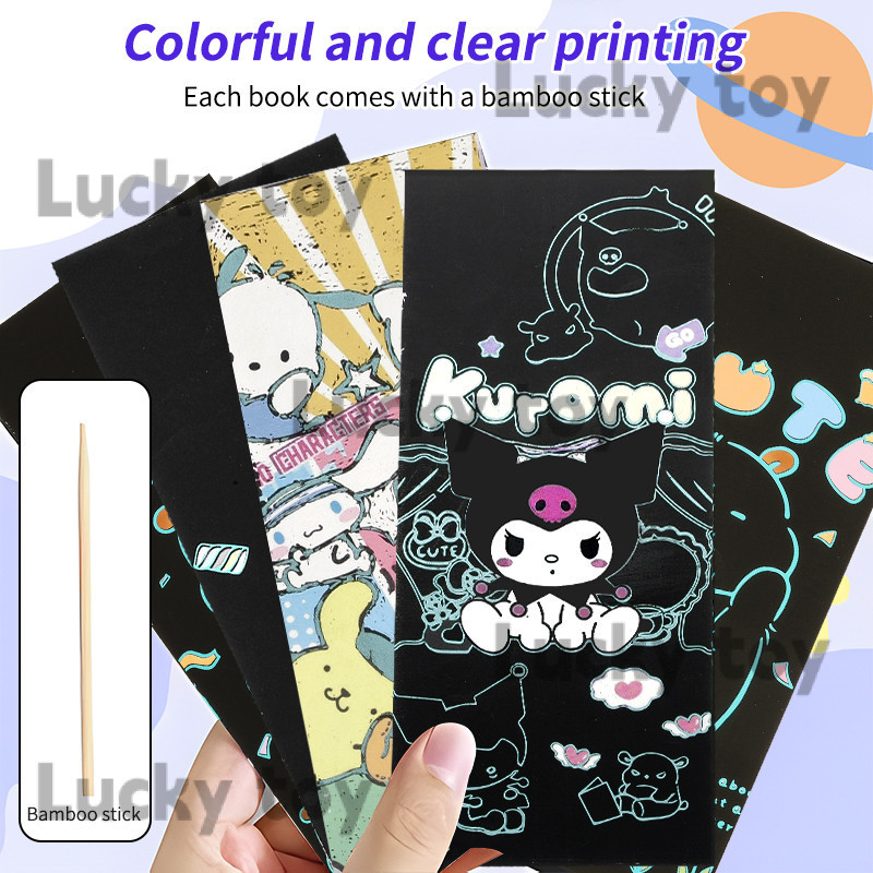 【Ready Stock 🇲🇾】Labubu Scratch Painting For Kids And Girls Boys Kuromi ...