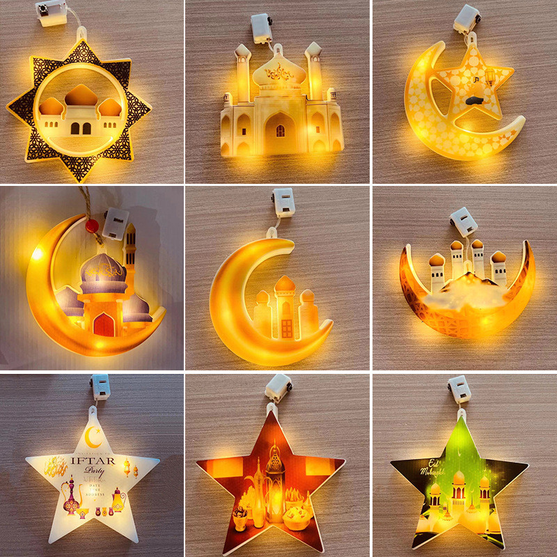 2025 EID Hanging Lights Stars Moon Light Ramadan Mubarak Festivals ...
