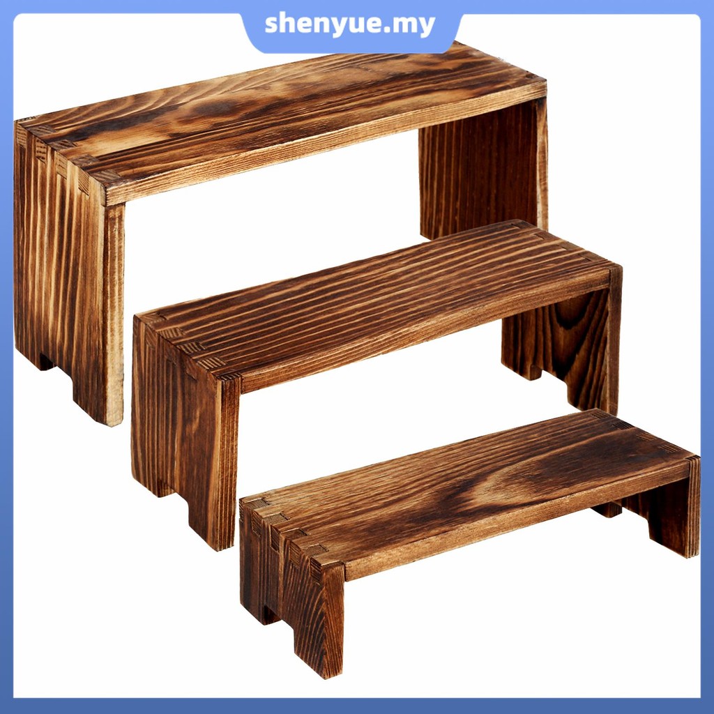 3Pcs Wood Display Risers Decorative Rectangular Display Stands ...