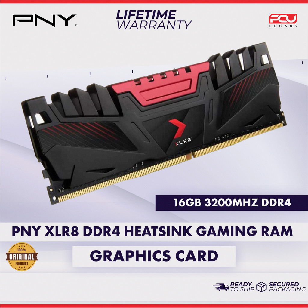PNY XLR8 DDR4 16GB 3200MHZ HEATSINK GAMING PC PERFORMANCE RAM (LIFETIME ...
