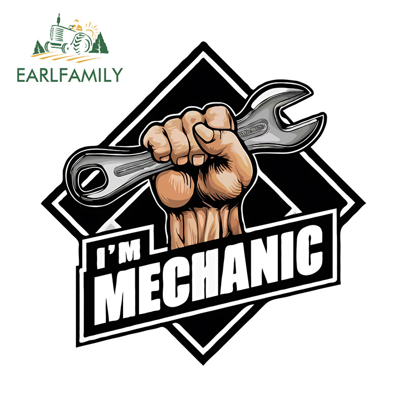 EARLFAMILY Mechanic Car Stickers Personality Amusing Waterproof JDM ...