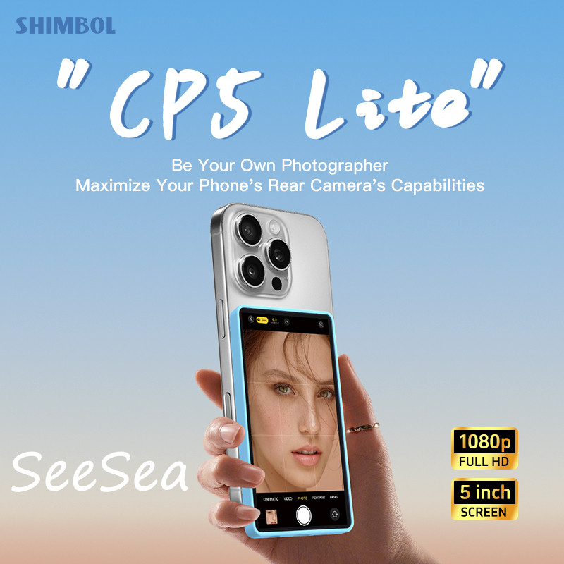 CP5 Magnetic Phone Vlog Monitor – 5" FHD Touch Screen, Wireless, Uses Rear Camera For Selfies & Live Stream