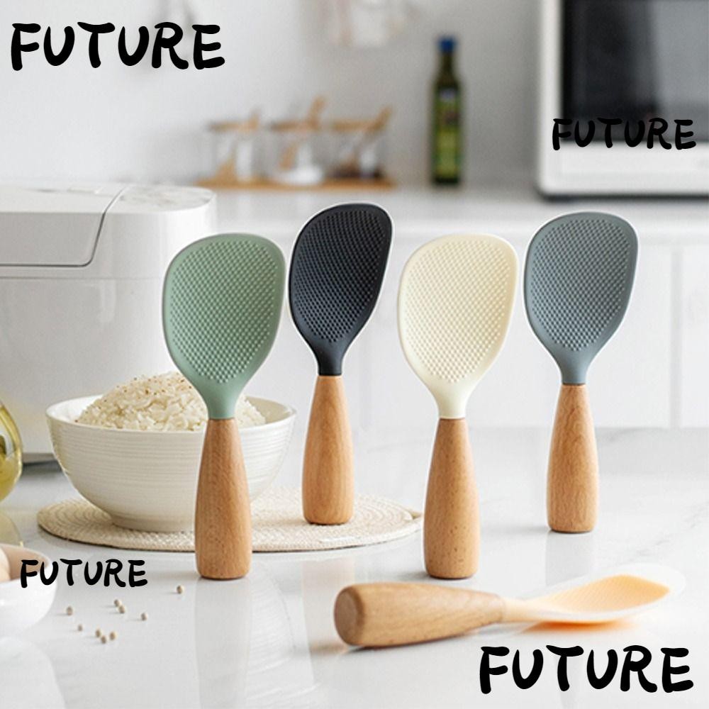 HL-FUTU Rice Spoon, Non-Stick Silicone Rice Paddle, Portable Anti ...