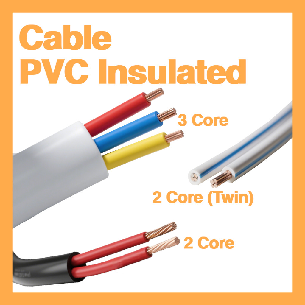 [70M ROLL] 3 Core Flexible Cable Wire Wayar 3 Core 3C 2 Core 2C Twin ...