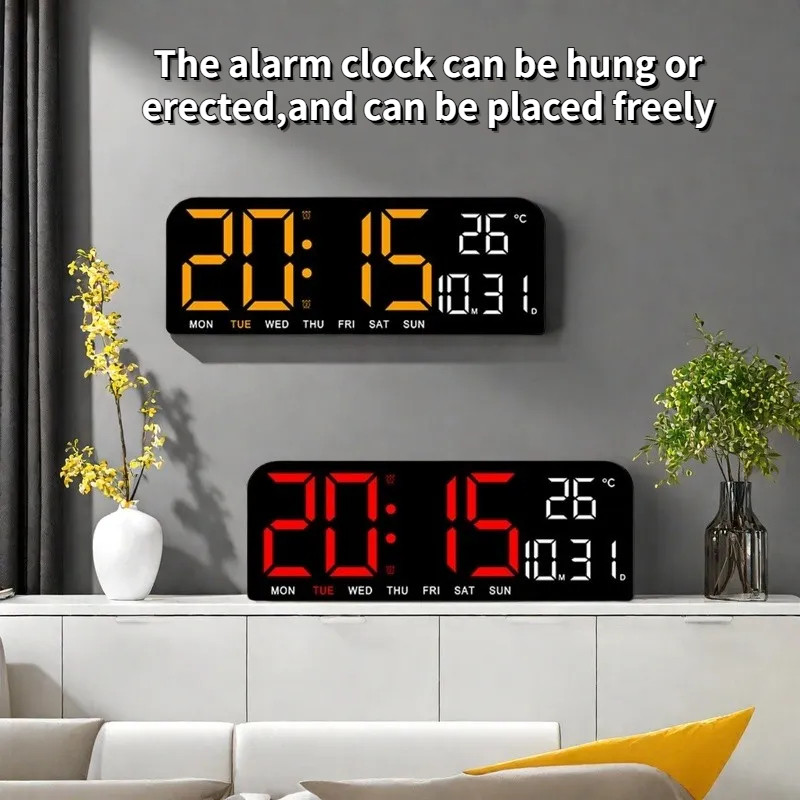 Large Digital Wall Clock Temperature Date Week Timing Countdown ...