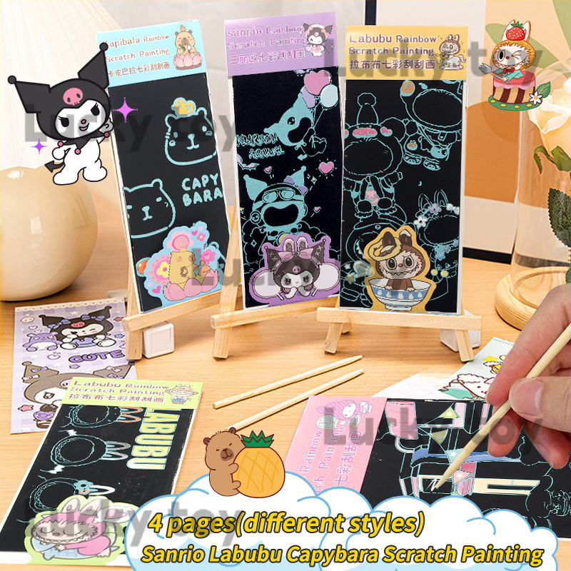 【Ready Stock 🇲🇾】Labubu Scratch Painting For Kids And Girls Boys Kuromi ...