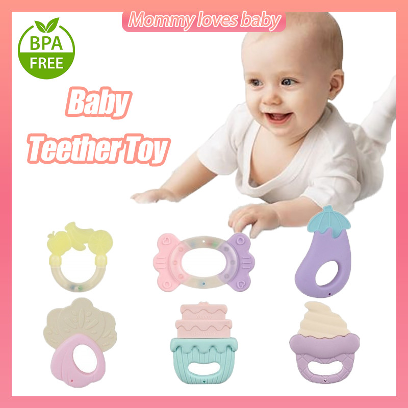6PCS Baby Teether Toys Soft Silicone Newborn Chewing Toys Early ...