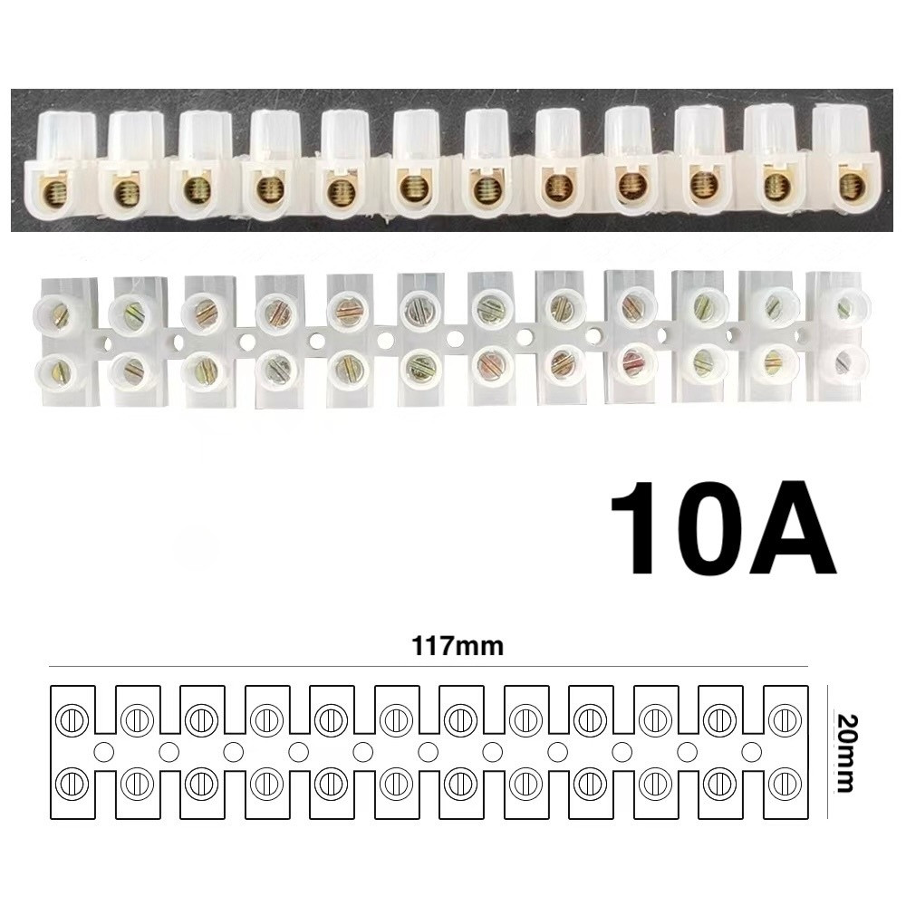PVC Terminal Block Connector Strip – Electrical Wire Joiner, Screw Type ...