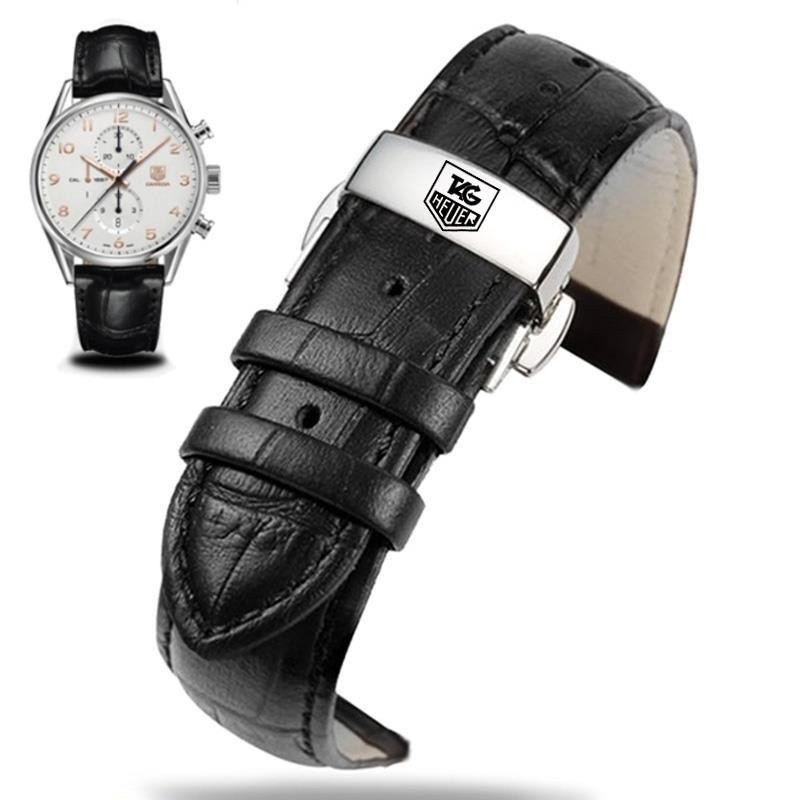 Cinturino Per Orologio In Pelle Vacchetta Da 18 Mm, 20 Mm, 22 Mm, 24 Mm. Cinturino Per Orologio In Pelle Nera Fatto A Mano. - Italia - Foto 7