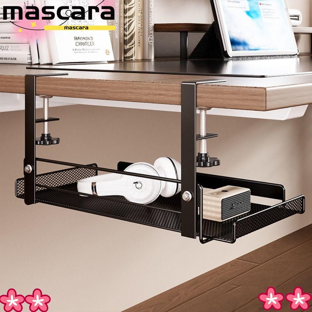 JONY1 Cable Management Tray, No Drill Steel Desk Cable Organizers ...