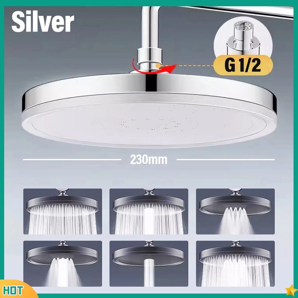 230MM Big Panel Rainfall Shower Head 6 Modes High Pressure Showerhead ...