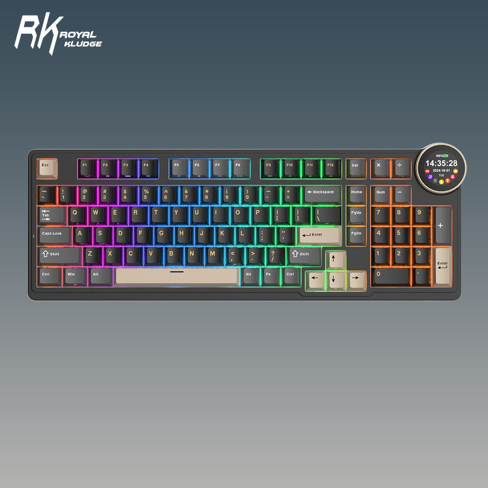 RK Royal Kludge RK N99 Phantom 98 Key Tri-Mode RGB Wired Bluetooth 2.4G ...
