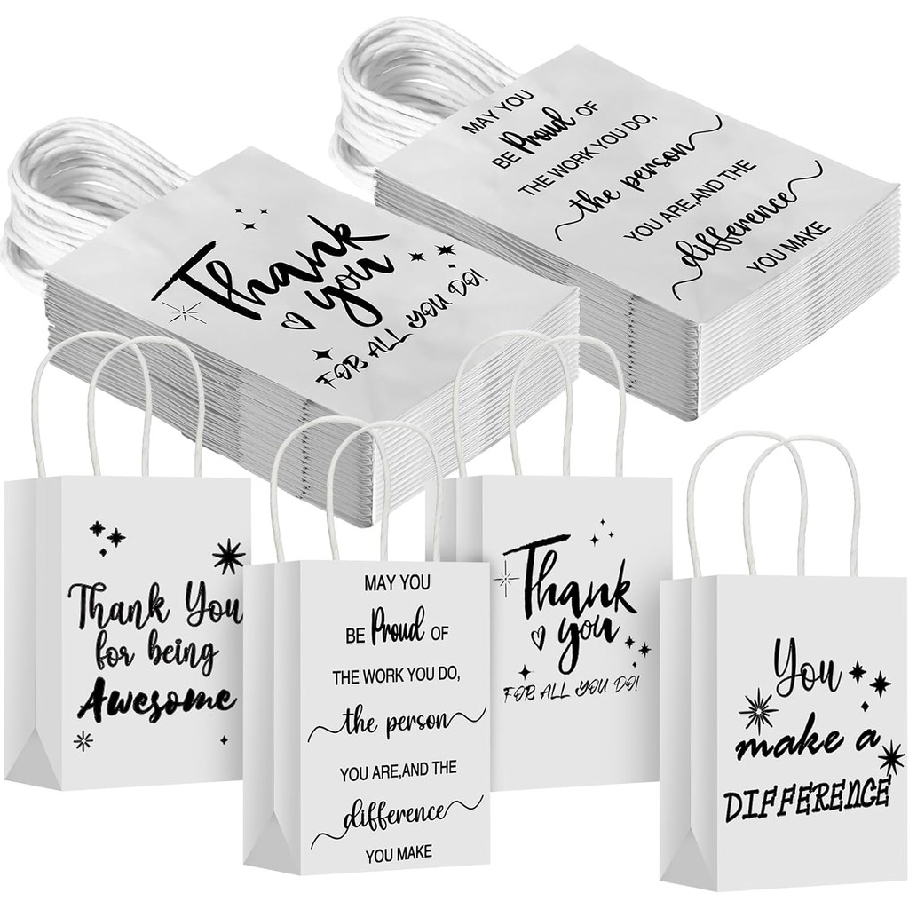 Gueevin 40 Pcs Thank You Gifts Bags Employee Appreciations Paper Bags ...