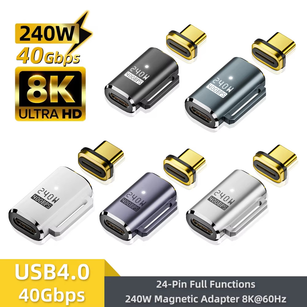 USB C Magnetic Adapter, PD 240W 40Gbps Type-C Converter, Professional ...
