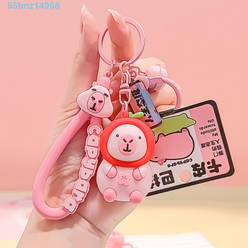 TMZ1 Cartoon Capybara Keyring, Orange Lemon Pink Capybara Keychain ...