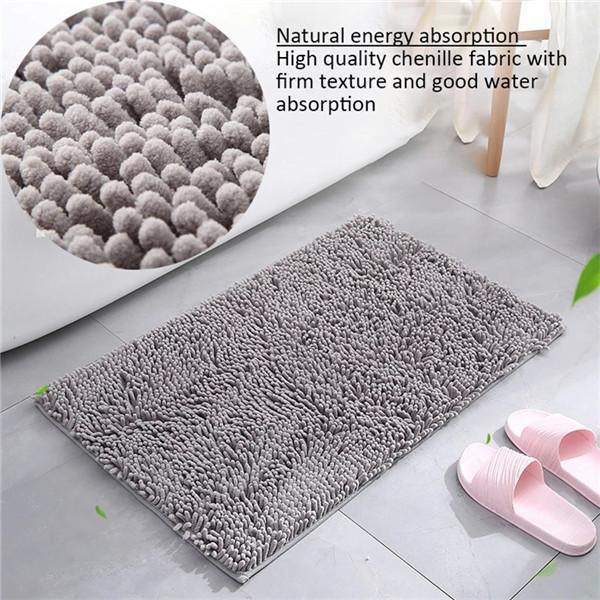 Bath Rug Thick Soft Absorbent Chenille Rubber Backing Bathroom Rugs ...