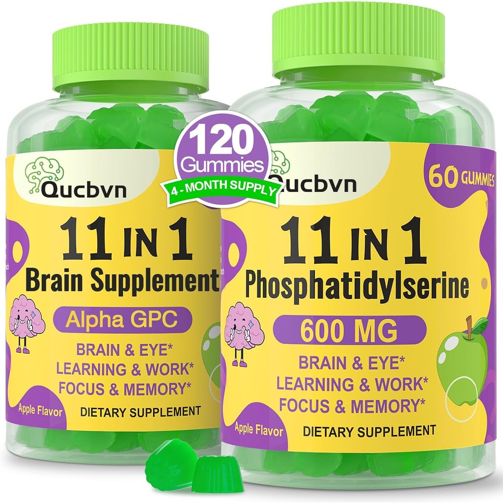 Phosphatidylserine Supplement 600mg, Alpha Brain Gummies for Memory ...