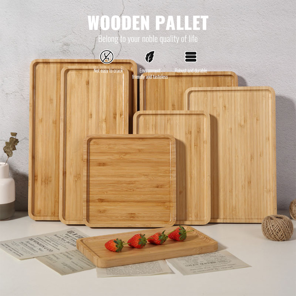 Bamboo Tray Serving Plate Artistic Wooden Plates Rectangle Plates ...