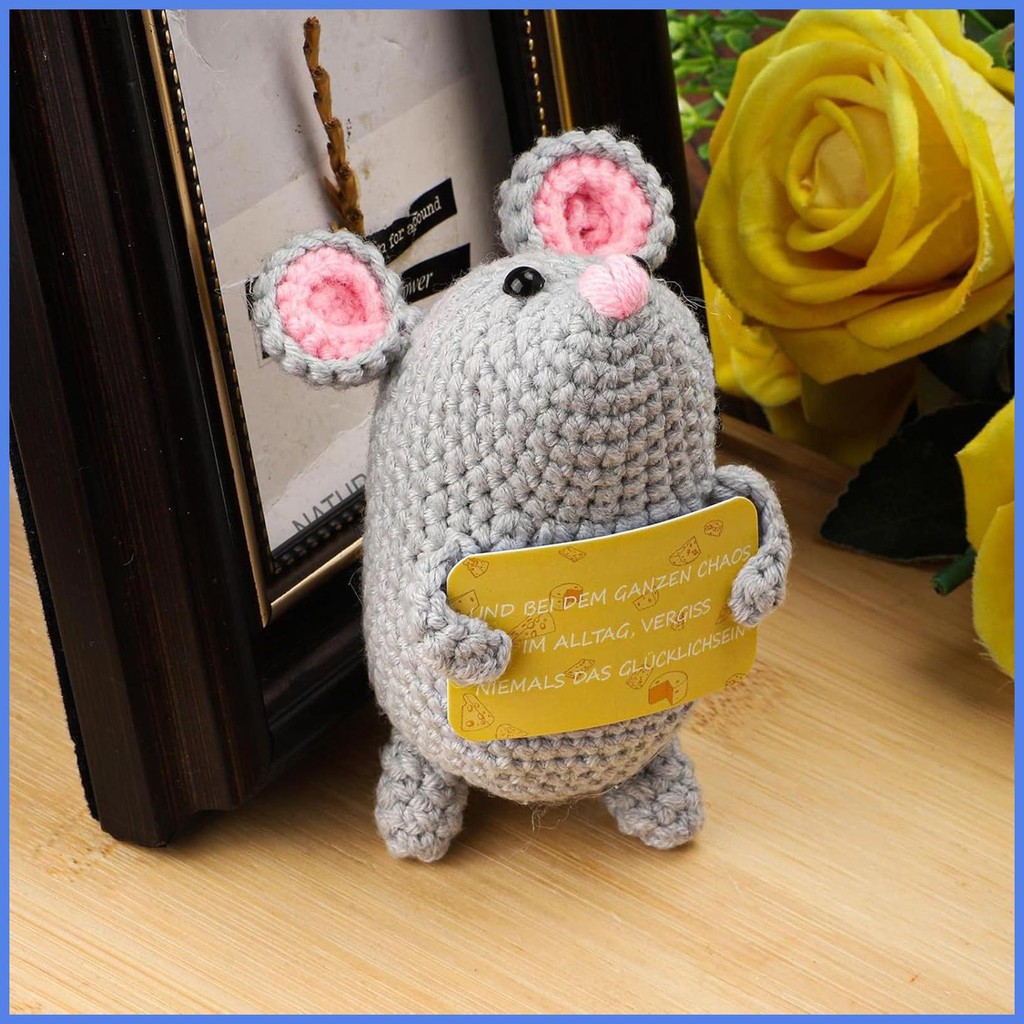 Knitted Positive Mice Crochet Animals Knitted Doll Small Creative ...